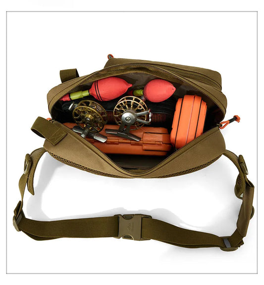 Tactical climbing waist bag nylon large storage molle multi-pocket fanny pack - product image