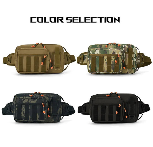 Tactical climbing waist bag nylon large storage molle multi-pocket fanny pack - product image