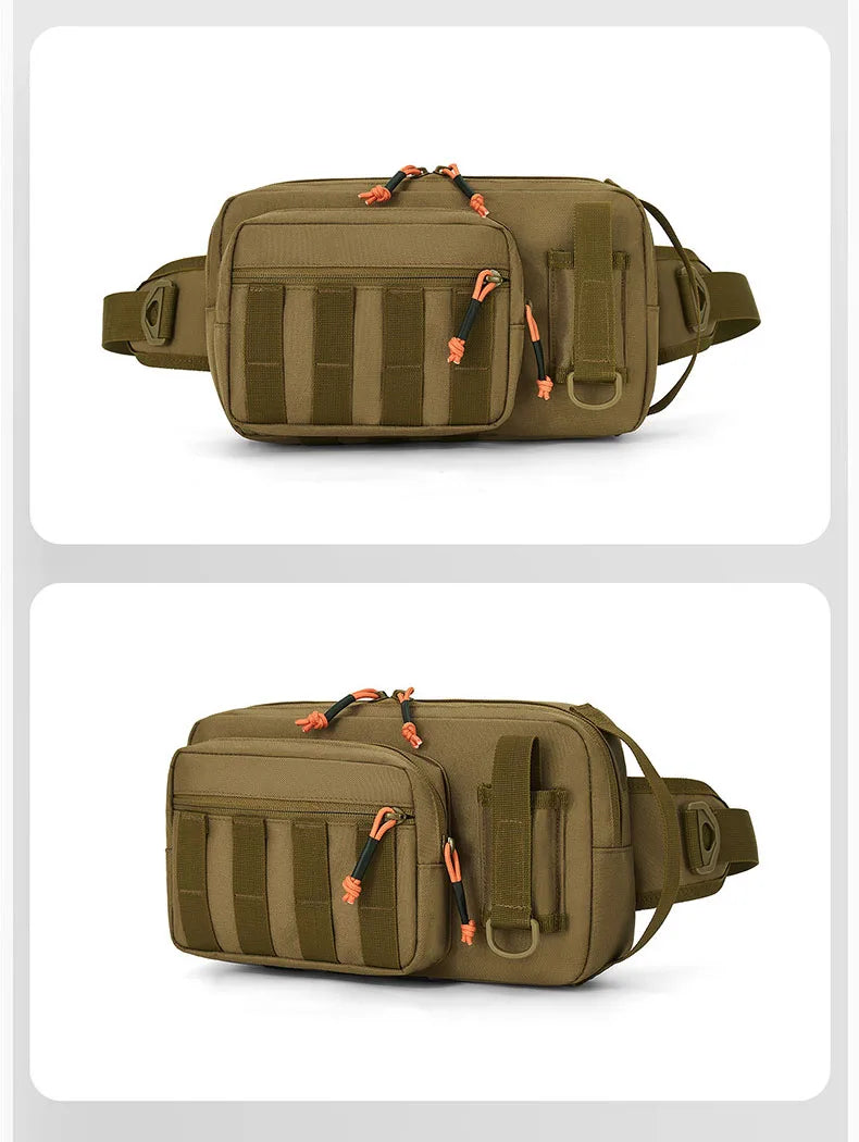 Tactical climbing waist bag nylon large storage molle multi-pocket fanny pack - product image