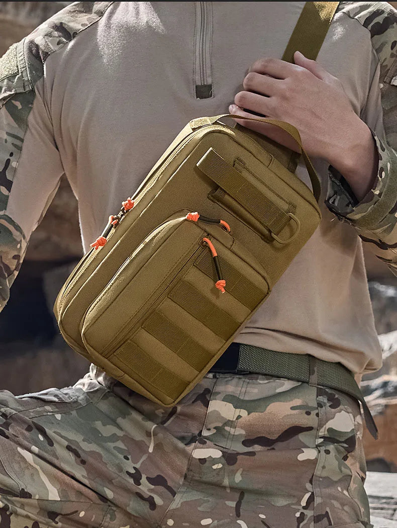 Tactical climbing waist bag nylon large storage molle multi-pocket fanny pack - product image