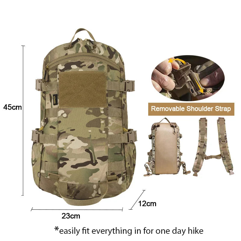 Tactical molle shoulder backpack removable straps outdoor use - product image