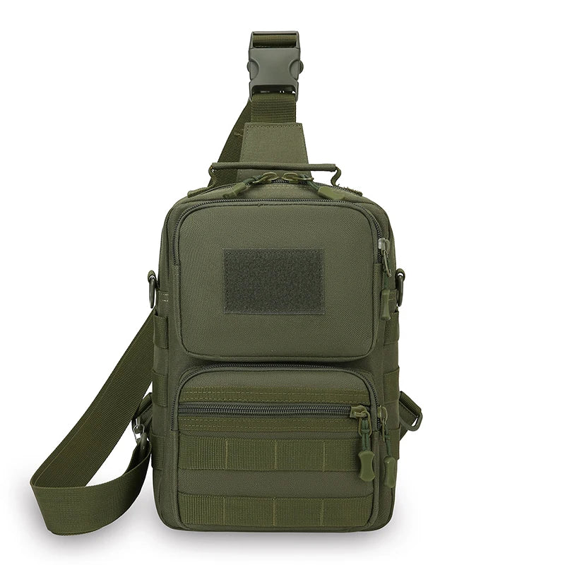Tactical nylon chest bag adjustable multi-compartment crossbody fanny pack - product image