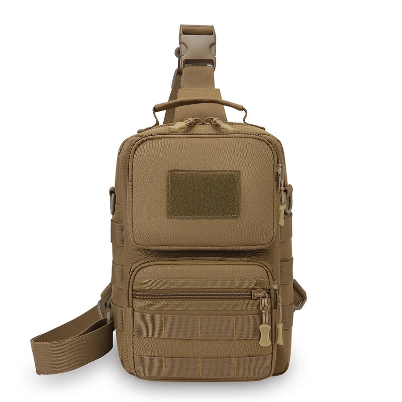 Tactical nylon chest bag adjustable multi-compartment crossbody fanny pack - product image