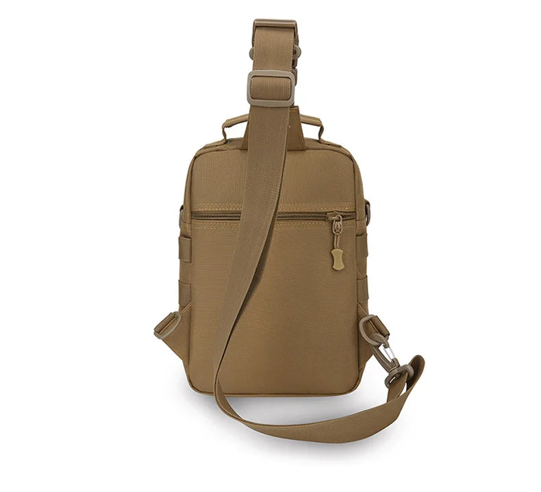 Tactical nylon chest bag adjustable multi-compartment crossbody fanny pack - product image