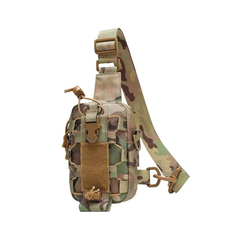 Tactical oxford sling chest bag water-resistant multi-pocket molle system - product image