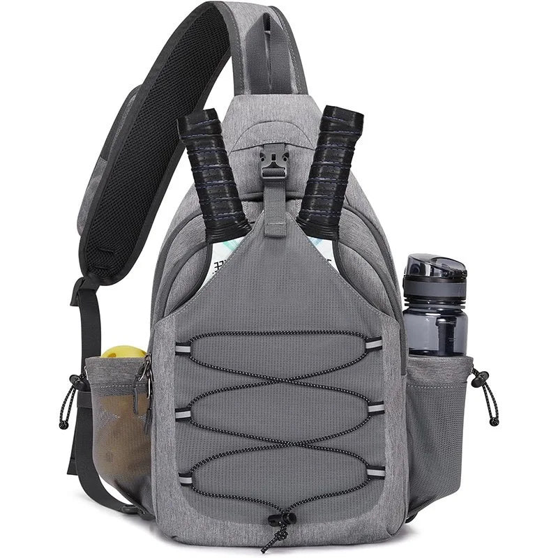 Tennis racket chest shoulder bag oxford multi-compartment adjustable strap - product image