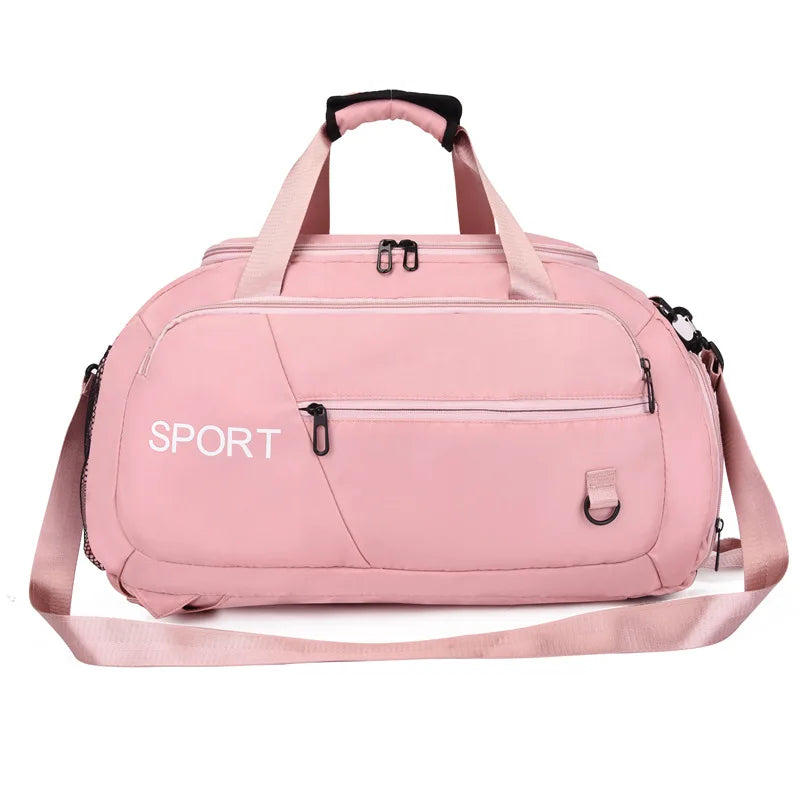 Terylene large capacity fitness gym bag with wet dry separation and shoe pocket - product image