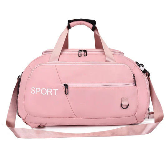 Terylene large capacity fitness gym bag with wet dry separation and shoe pocket - product image