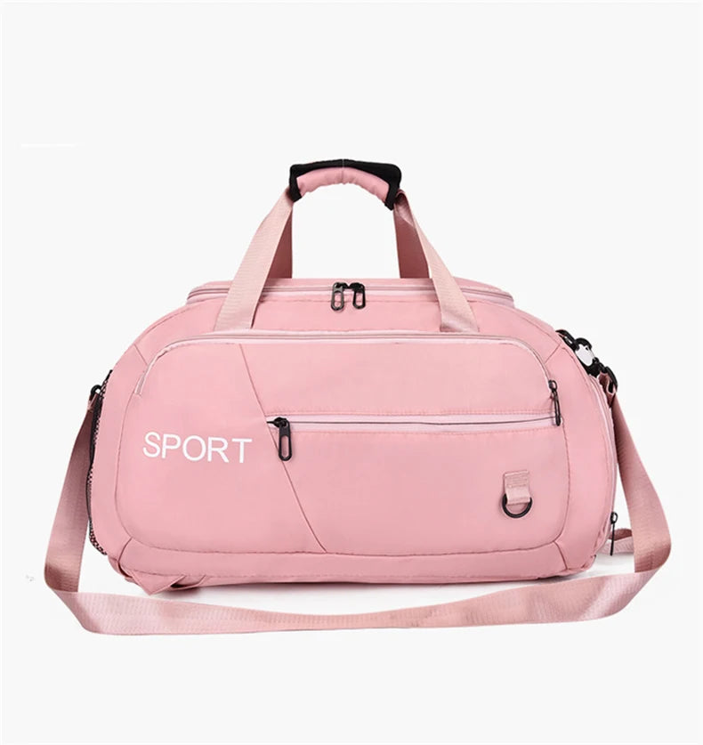 Terylene large capacity fitness gym bag with wet dry separation and shoe pocket - product image