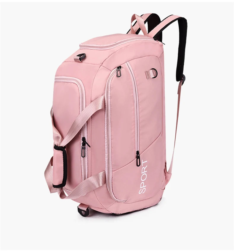 Terylene large capacity fitness gym bag with wet dry separation and shoe pocket - product image