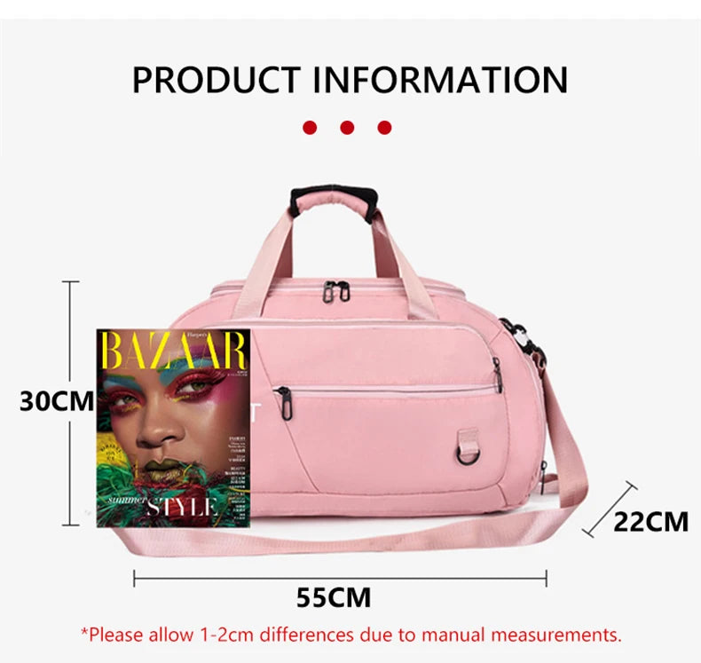 Terylene large capacity fitness gym bag with wet dry separation and shoe pocket - product image