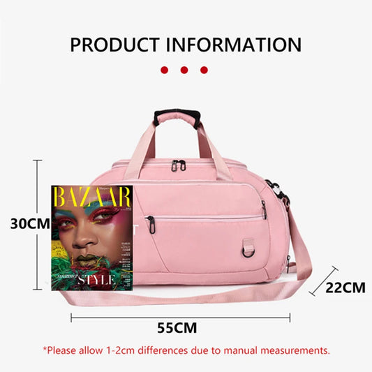 Terylene large capacity fitness gym bag with wet dry separation and shoe pocket - product image