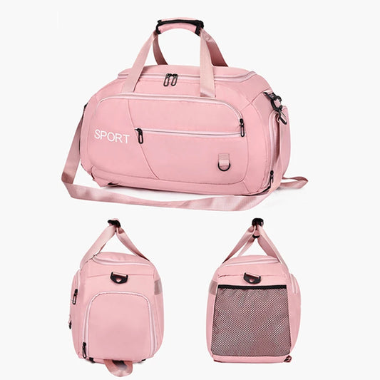 Terylene large capacity fitness gym bag with wet dry separation and shoe pocket - product image