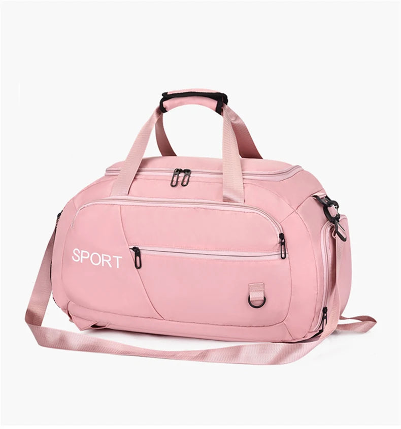 Terylene large capacity fitness gym bag with wet dry separation and shoe pocket - product image