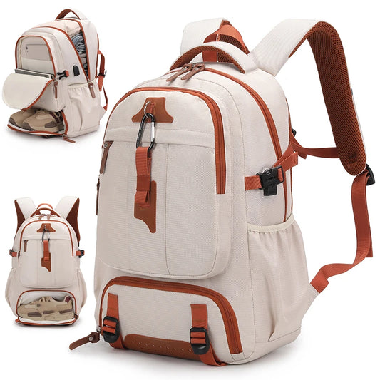 Terylene usb charging climbing backpack large capacity laptop shoe compartment - product image