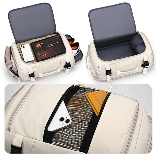 Terylene usb climbing backpack expandable shoe laptop compartments - product image