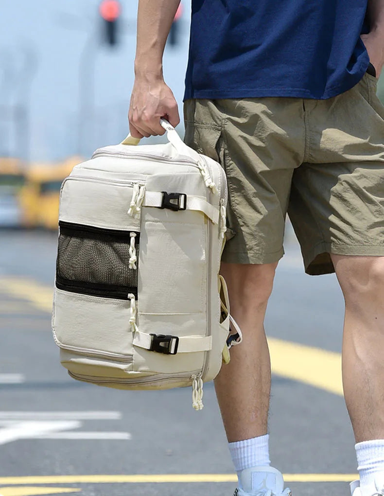 Terylene usb climbing backpack expandable shoe laptop compartments - product image