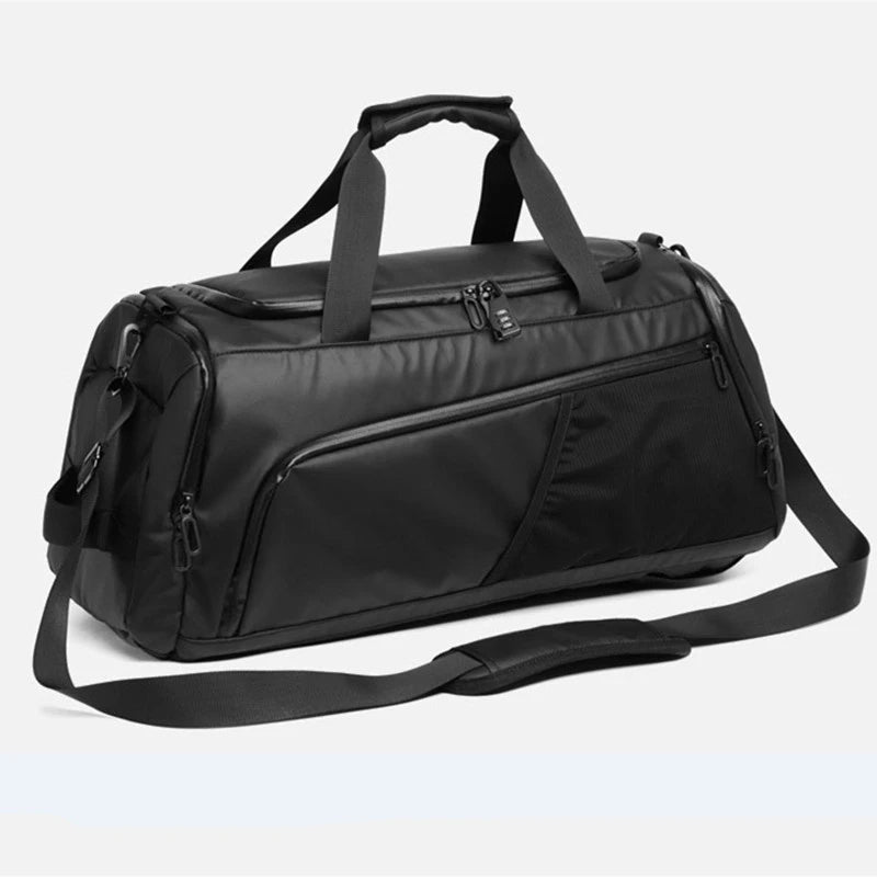 Terylene waterproof large capacity gym fitness bag with dry wet separation - product image