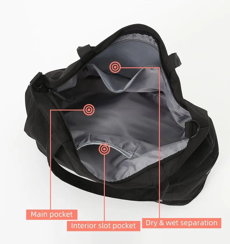 Travel duffle bag with shoes compartment crossbody outdoor camping hiking fitness - product image