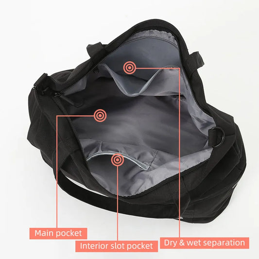 Travel duffle bag with shoes compartment crossbody outdoor camping hiking fitness - product image