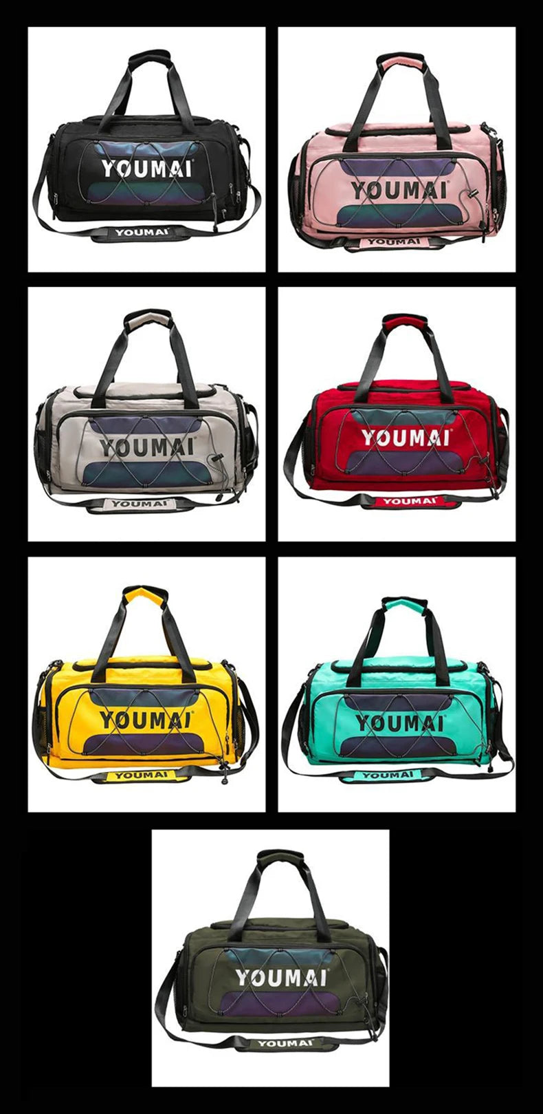 Travel gym bag portable shoulder crossbody chest bag duffle camping hiking - product image