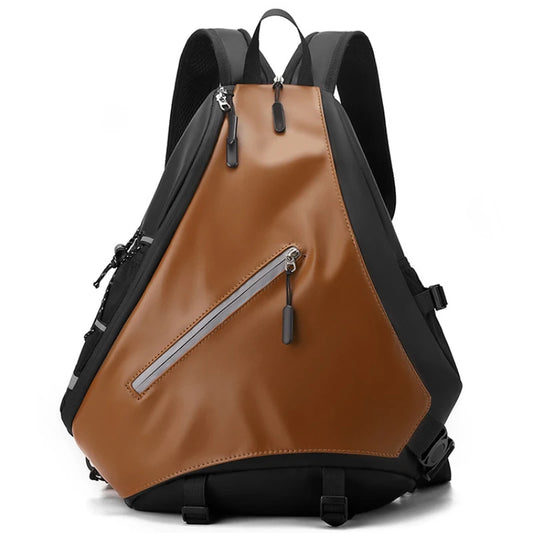 Triangle climbing backpack pu large capacity reflective stripes detachable strap - product image