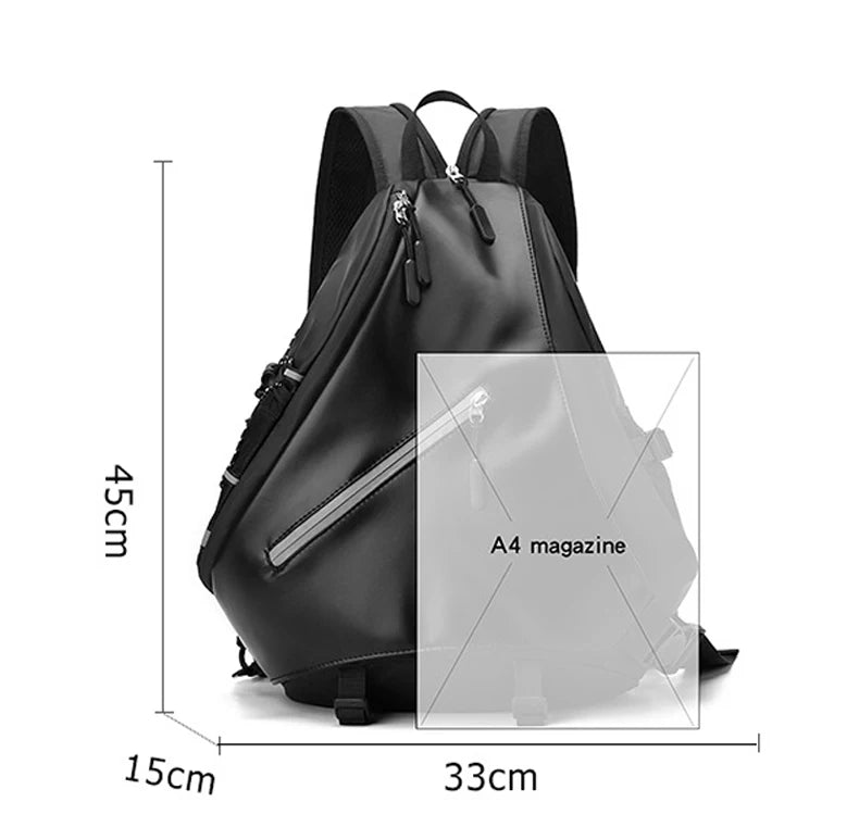 Triangle climbing backpack pu large capacity reflective stripes detachable strap - product image
