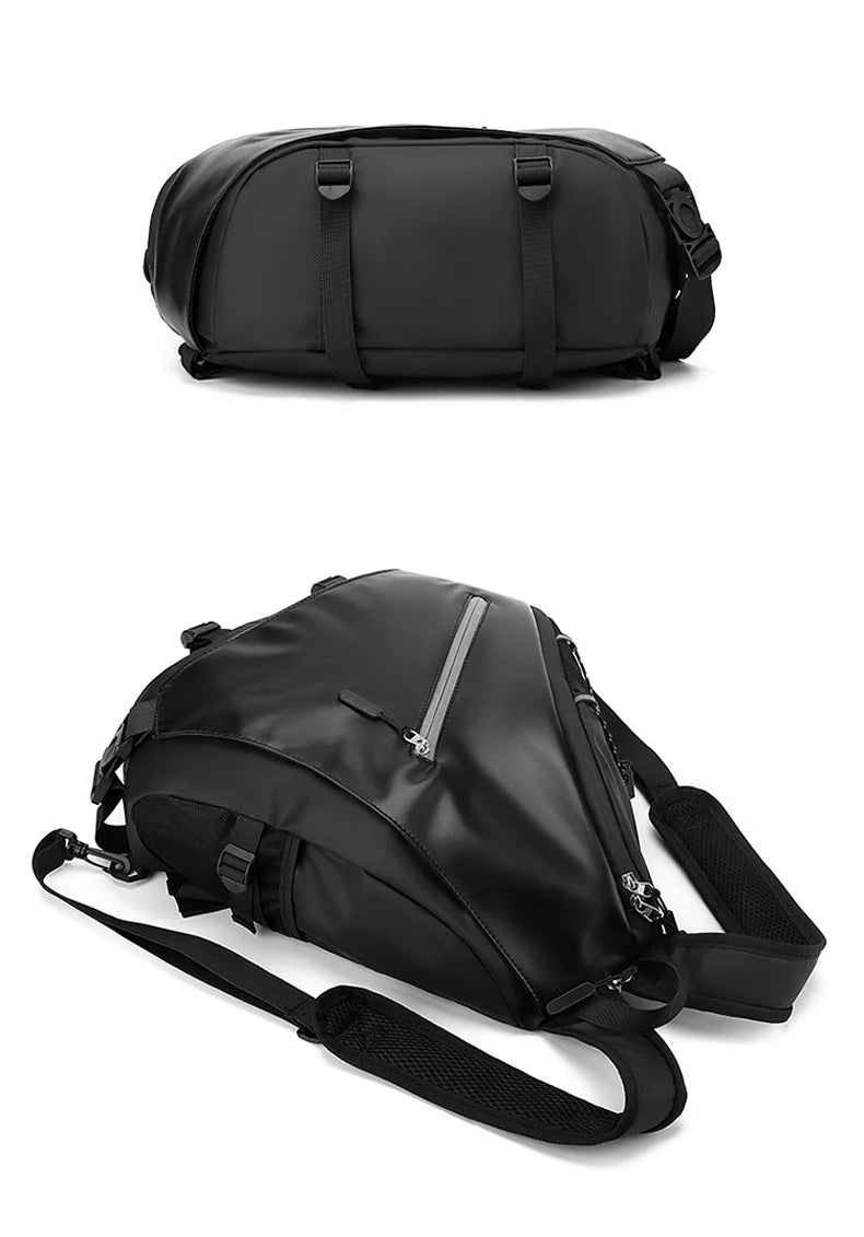 Triangle climbing backpack pu large capacity reflective stripes detachable strap - product image