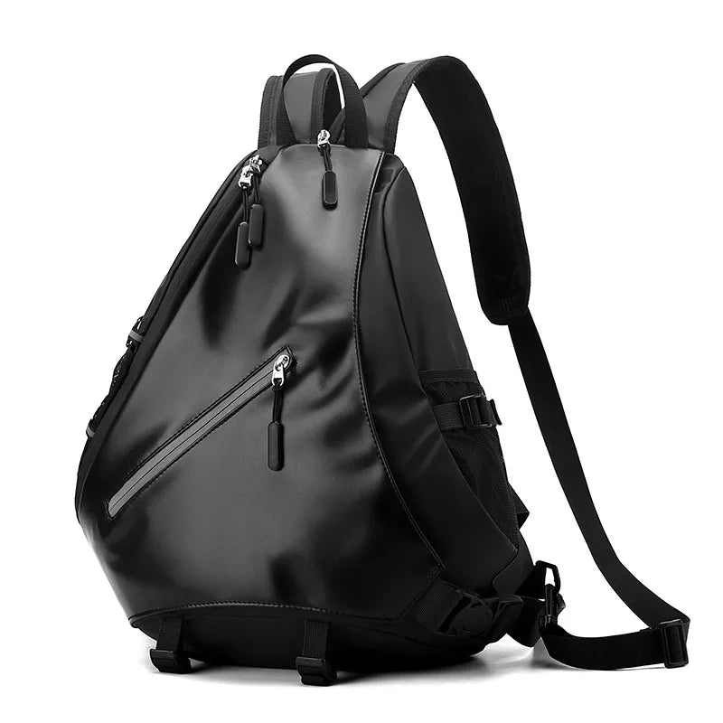 Triangle climbing backpack pu large capacity reflective stripes detachable strap - product image