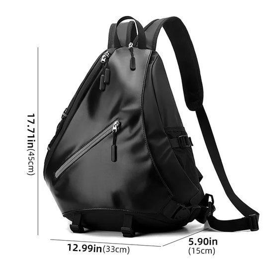 Triangle climbing backpack pu large capacity reflective stripes detachable strap - product image