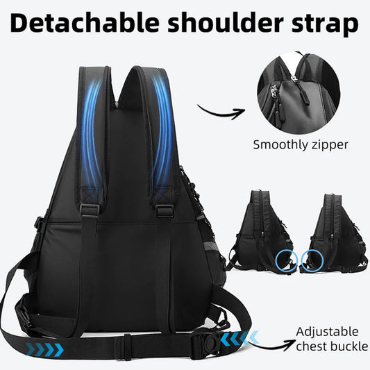 Triangle climbing backpack pu large capacity reflective stripes detachable strap - product image