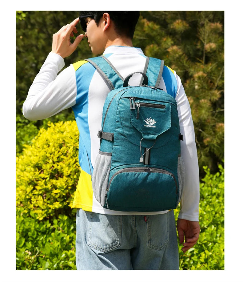 Ultralight foldable nylon camping hiking backpack with multi pockets - product image