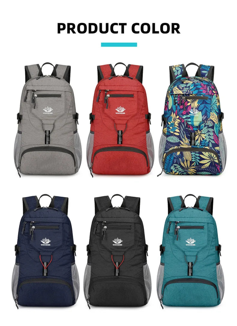 Ultralight foldable nylon camping hiking backpack with multi pockets - product image