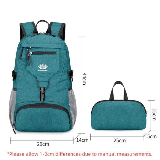 Ultralight foldable nylon camping hiking backpack with multi pockets - product image