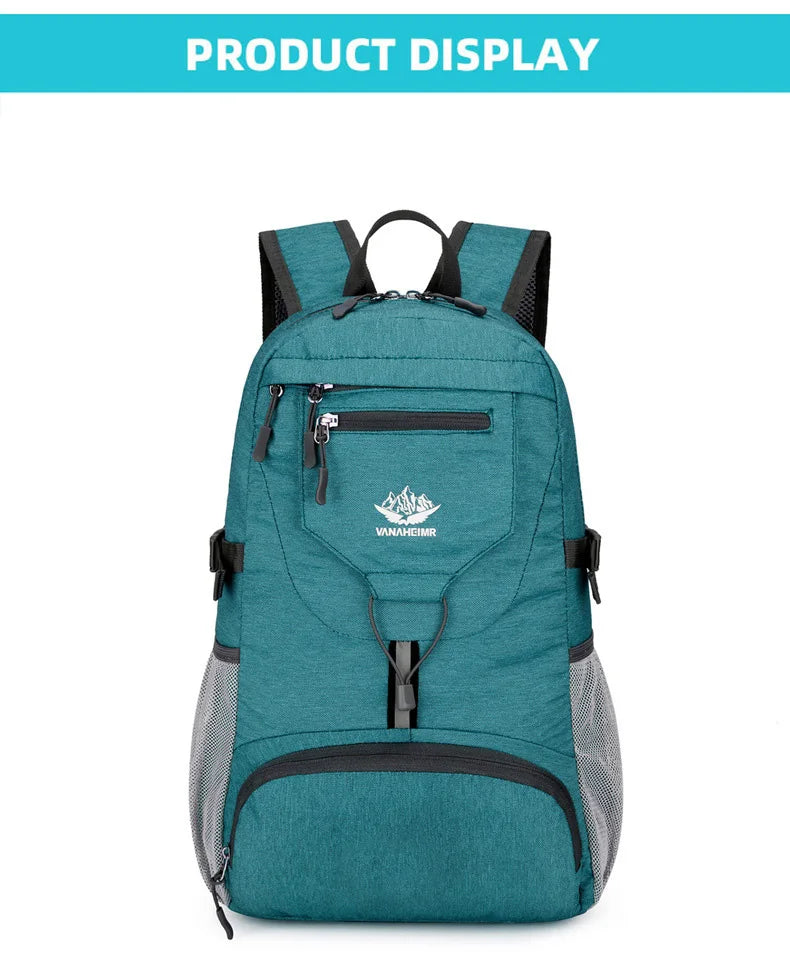 Ultralight foldable nylon camping hiking backpack with multi pockets - product image