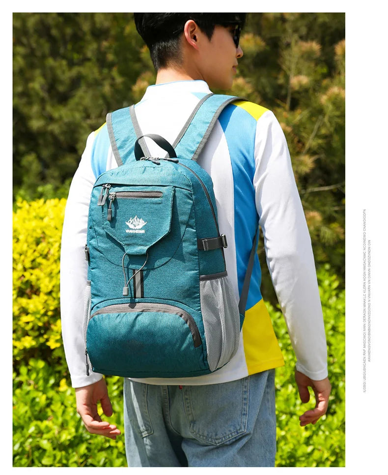Ultralight foldable nylon camping hiking backpack with multi pockets - product image