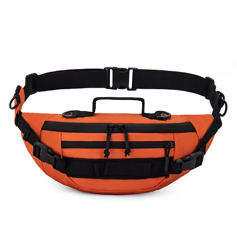 Unisex outdoor travel waist bag large capacity multi-layer storage nylon - product image