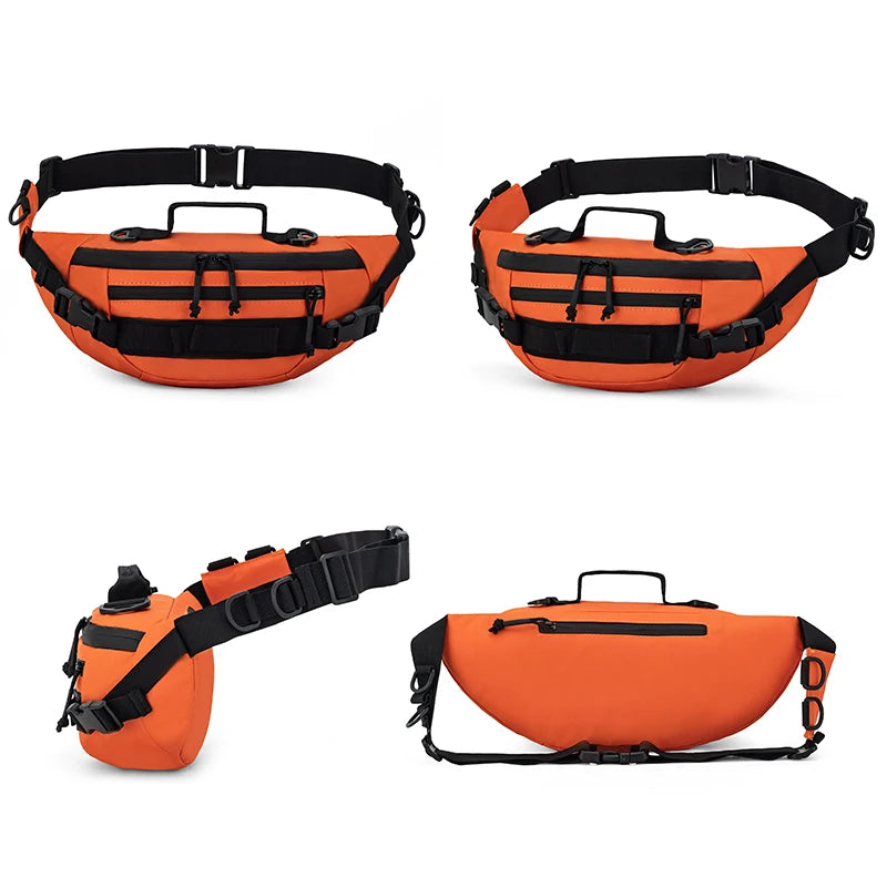Unisex outdoor travel waist bag large capacity multi-layer storage nylon - product image