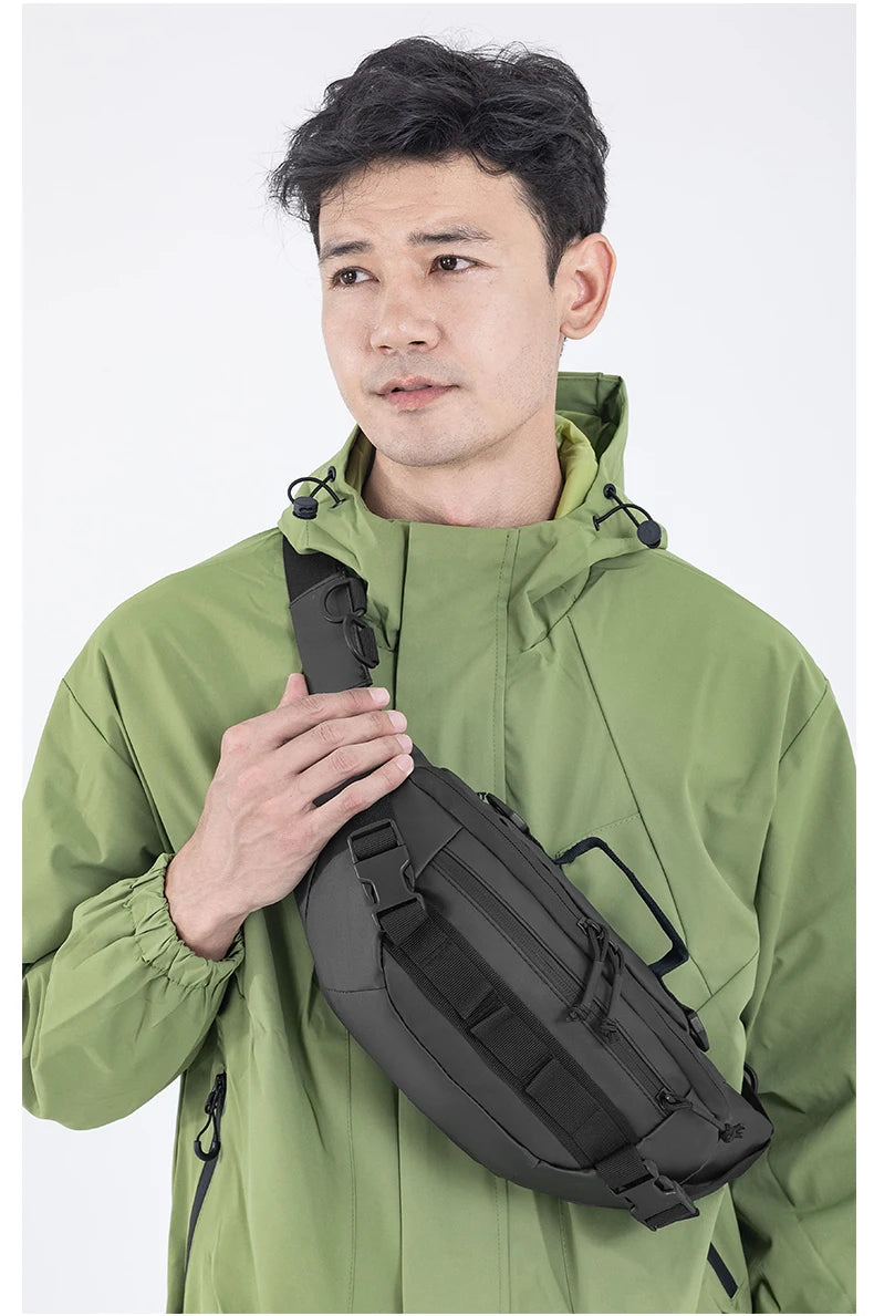 Unisex outdoor travel waist bag large capacity multi-layer storage nylon - product image