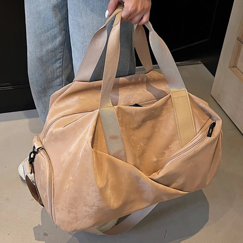 Velvet sport duffel bag dry wet separation multi-pocket adjustable shoulder strap - product image