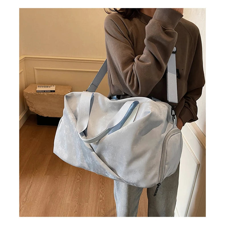 Velvet sport duffel bag dry wet separation multi-pocket adjustable shoulder strap - product image