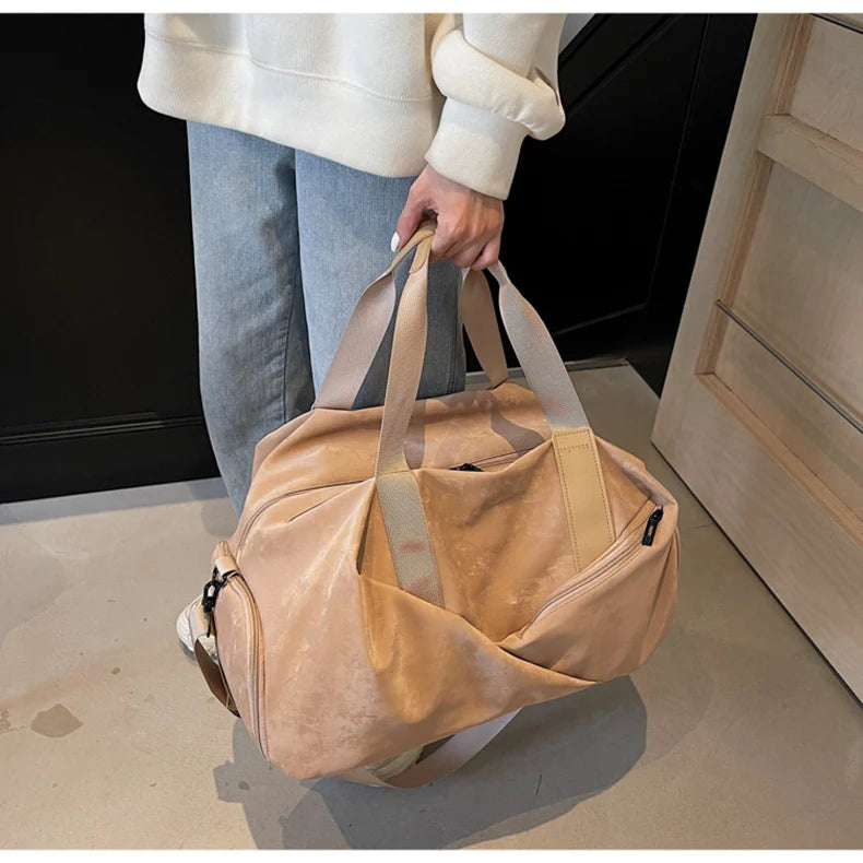 Velvet sport duffel bag dry wet separation multi-pocket adjustable shoulder strap - product image