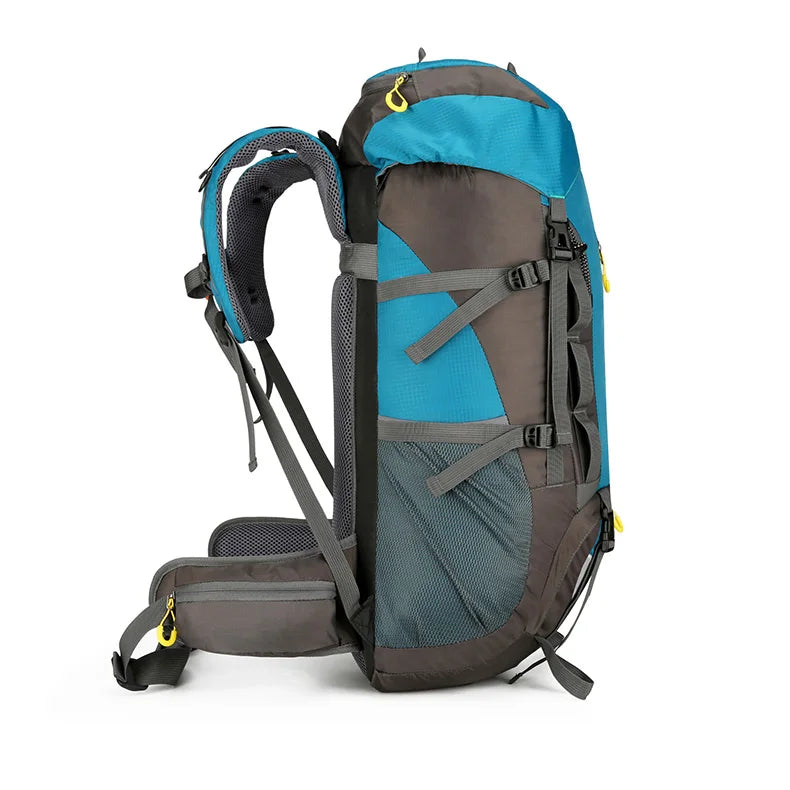 Waterproof 70l nylon camping backpack multi pockets breathable straps - product image