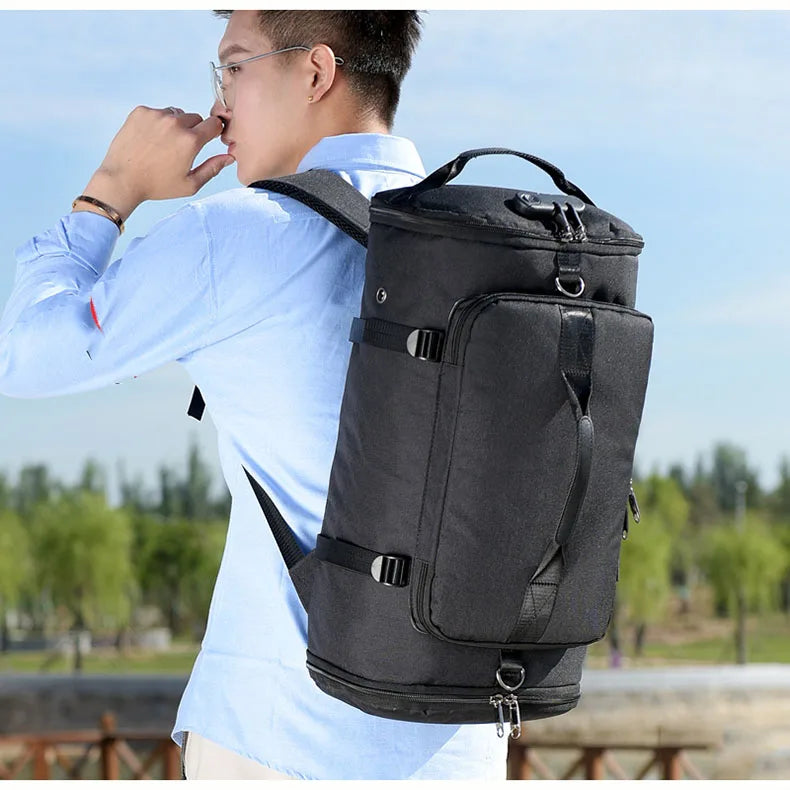 Waterproof nylon anti-theft gym backpack with usb port and shoe compartment - product image