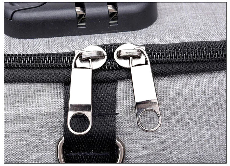 Waterproof nylon anti-theft gym backpack with usb port and shoe compartment - product image
