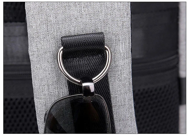 Waterproof nylon anti-theft gym backpack with usb port and shoe compartment - product image