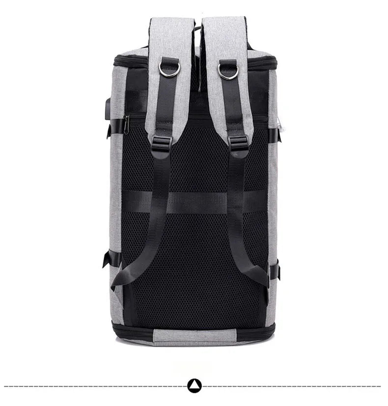Waterproof nylon anti-theft gym backpack with usb port and shoe compartment - product image
