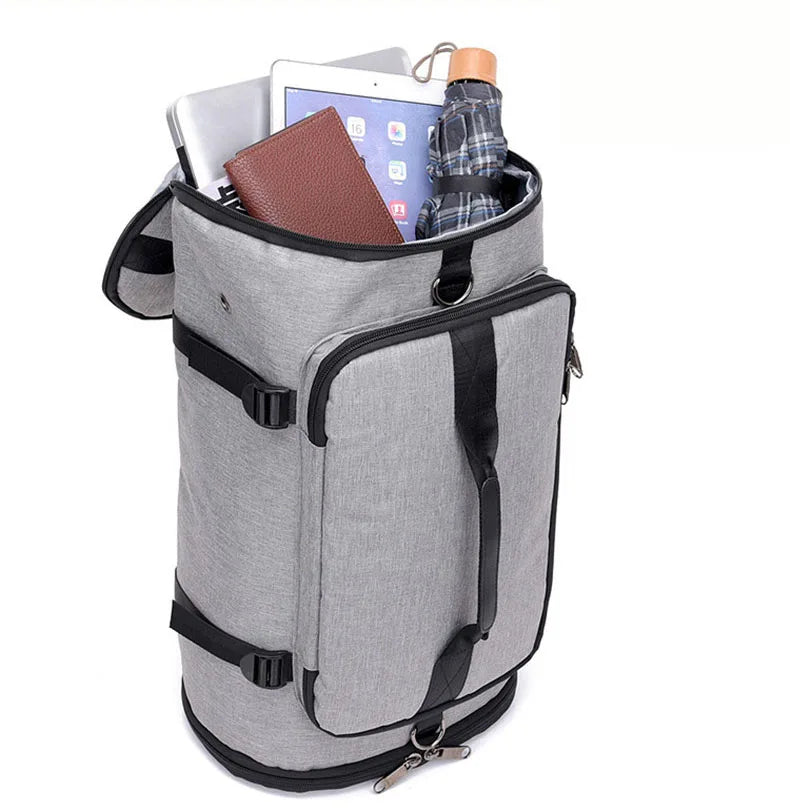 Waterproof nylon anti-theft gym backpack with usb port and shoe compartment - product image