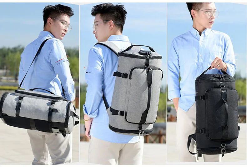Waterproof nylon anti-theft gym backpack with usb port and shoe compartment - product image