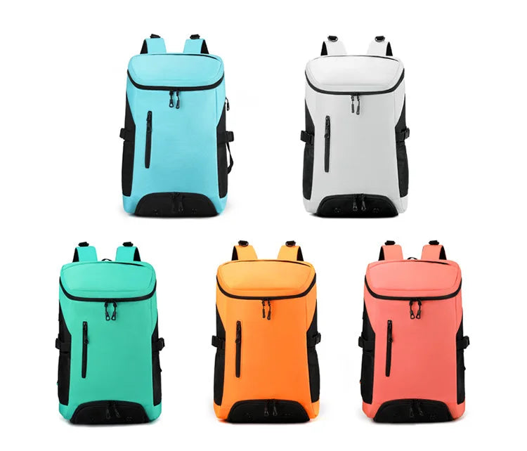 Waterproof nylon fitness sports backpack shoes pocket large capacity multi-compartment - product image